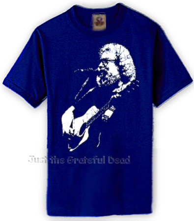 Jerry Garcia - Acoustic Short Sleeve Dark Blue T Shirt