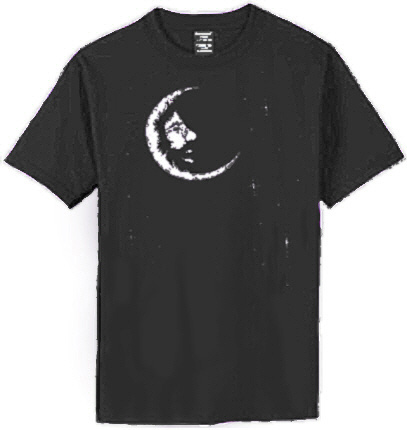 Jerry Garcia - Crescent Moon Larger Size Black T Shirt