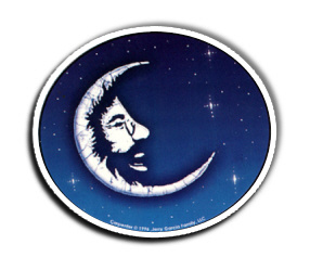 Jerry Garcia - Crescent Moon Oval Sticker