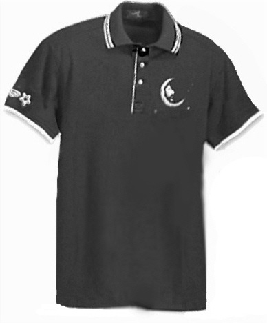 Jerry Garcia -Crescent Moon Black Polo Shirt / Limited Quantities