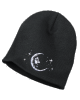 Jerry Garcia - Crescent Moon Embroidered Knit Black Beanie Hat