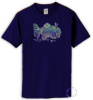 Jerry Garcia - Fish Art Navy Blue T Shirt