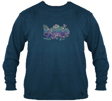 Jerry Garcia - Fish Art Long Sleeve T-Shirt